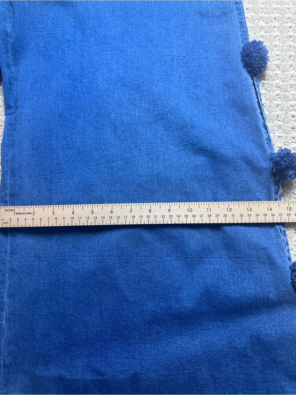 Hope for Flowers by Tracy Reese Blue Denim Wide-Leg Jeans with Side Pompons - Picture 9 of 11